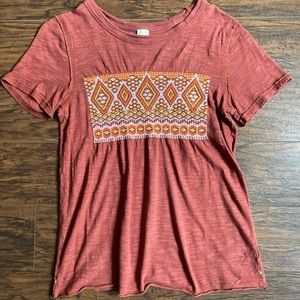 Free People Embroidered Tee